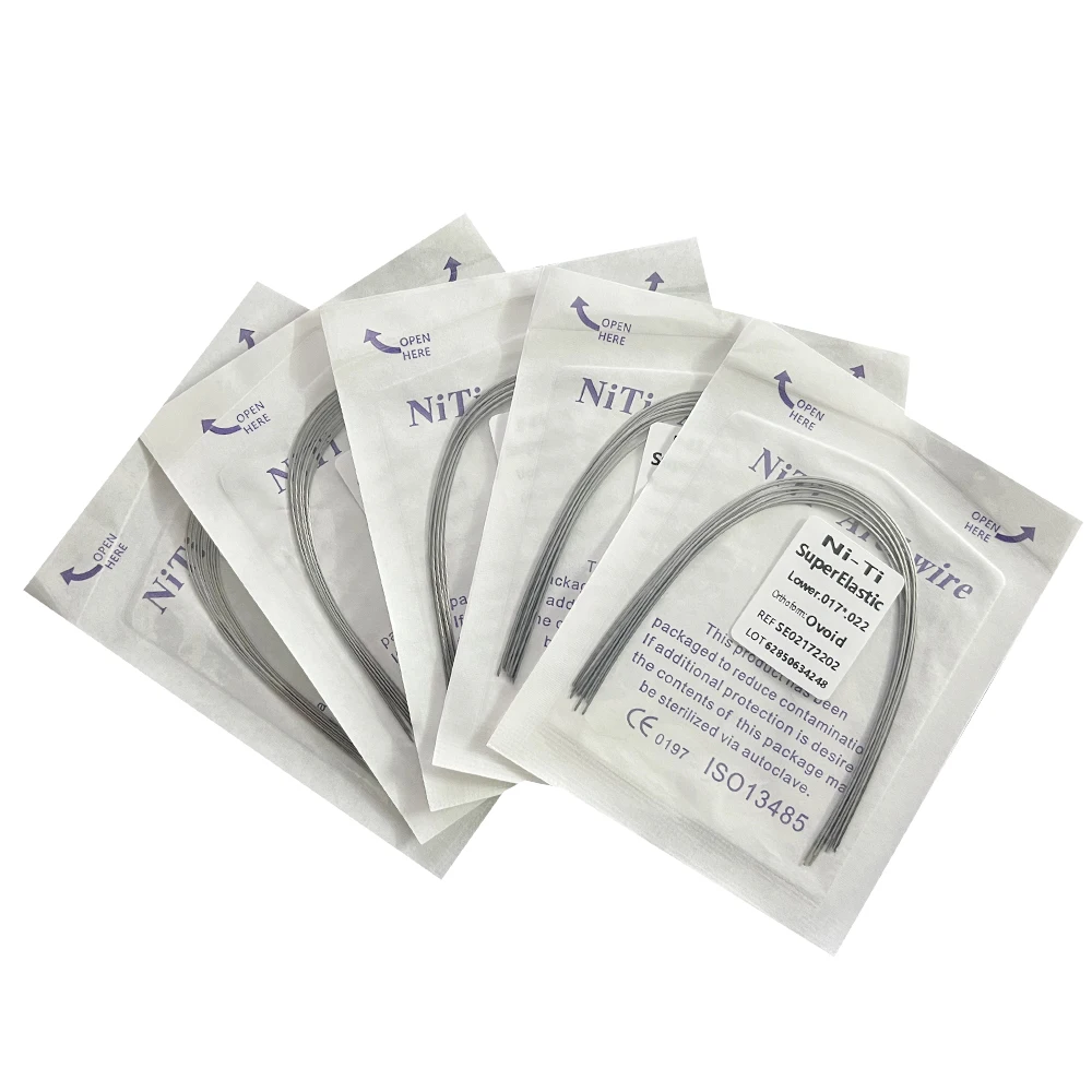 10 unids/pack de cables de arco Dental ortodoncia súper elástico NITI redondo rectángulo arco inferior/superior 012/014/016/018/020/16×16/16×22