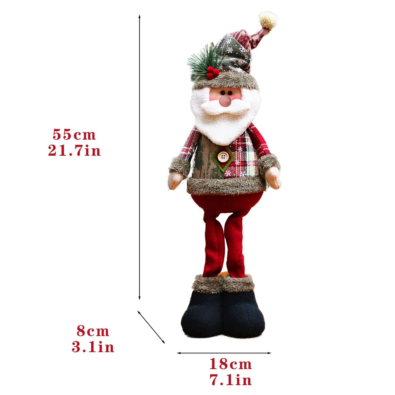 Muñecas navideñas decorativas, muñeco de nieve de Reno, Papá Noel, muñeco de pie, adorno de Año Nuevo, Feliz Navidad, 3 uds. - Imagen 3